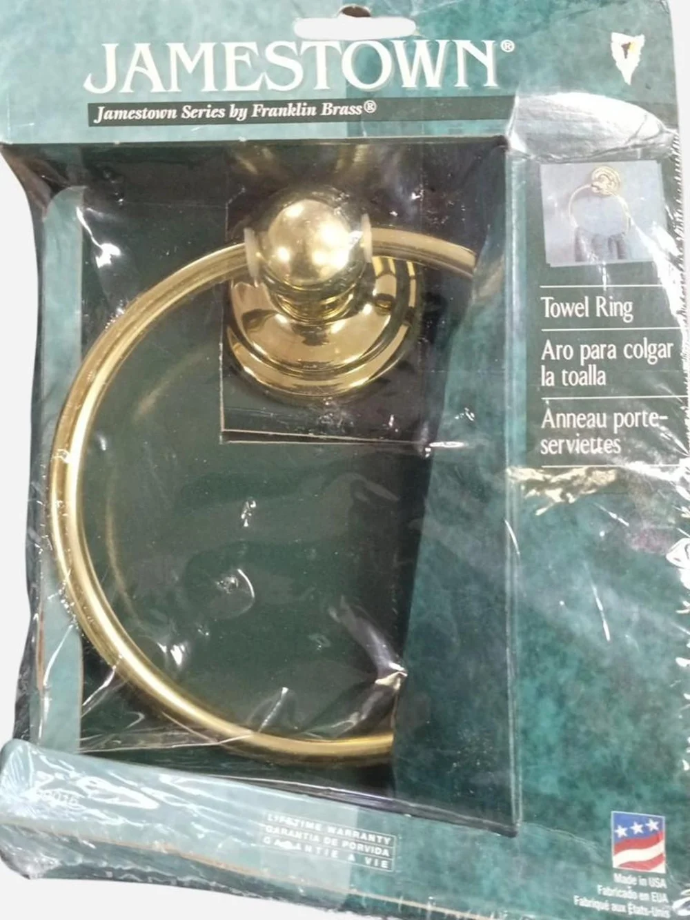 Jamestown Brass Towel Ring‎ - Polished Gold Tone